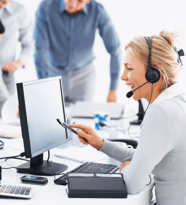 woman as customer support working