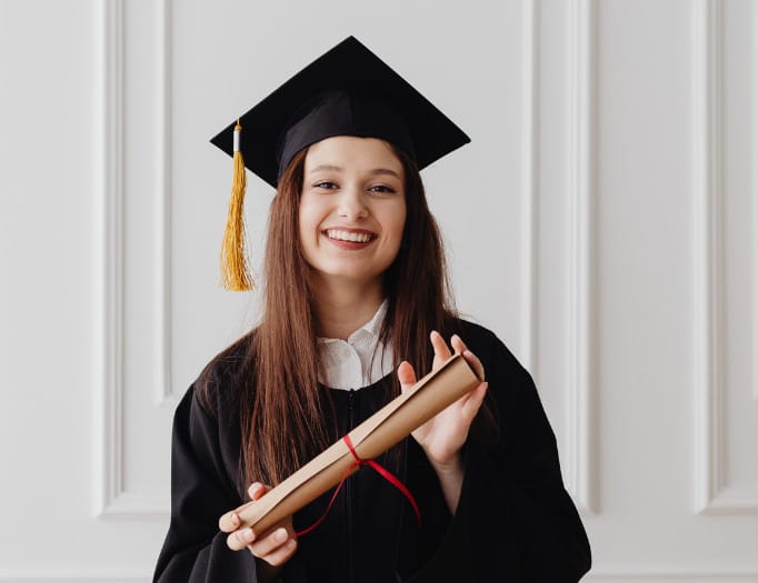graduated woman with a degree