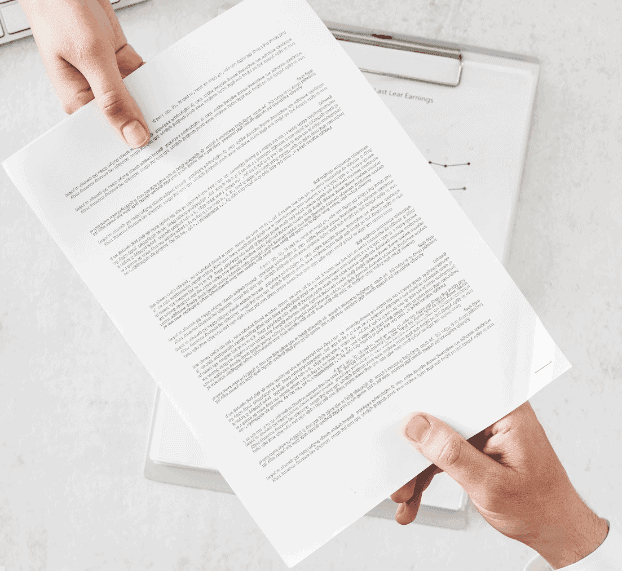 documents handover to another man